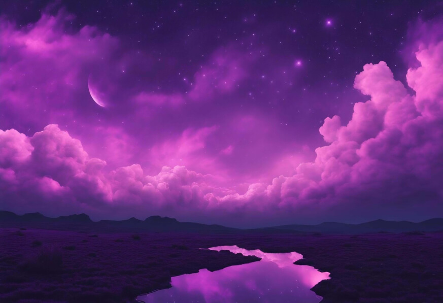 Download Purple Sky with Stars and Clouds Wallpaper Backgrounds Online ...