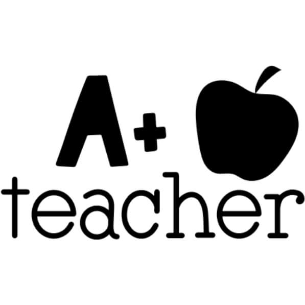 Download A+ Teacher Apple Black and White Image Quotes Online ...