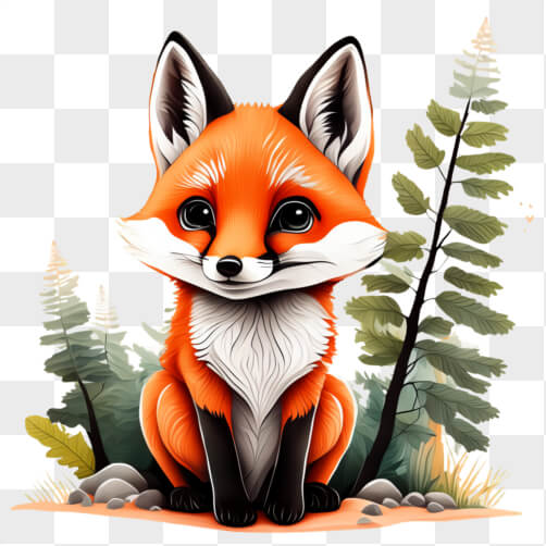 Niedliche Fuchs-Blumen Handflaggen - 14x21cm, Doppelseitig Für Party & Dekoration