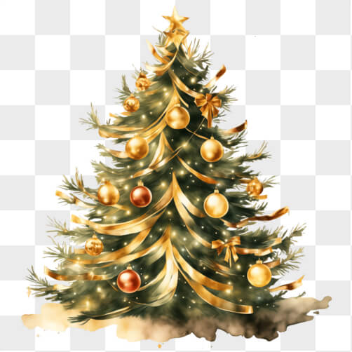 Gold Christmas Tree PNG - Download Free & Premium Transparent Gold ...