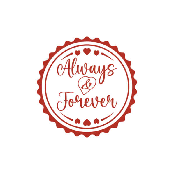 Download Red and White 'Always and Forever' Cursive Logo on Empty White ...