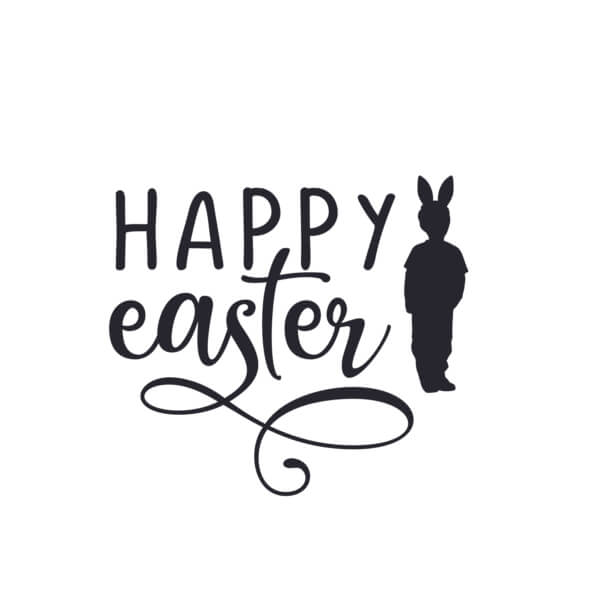Download Easter Bunny Silhouette with Happy Easter Greeting Quotes ...