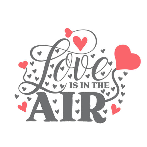 Download Love is in the Air White Background with Red and Gray Hearts ...