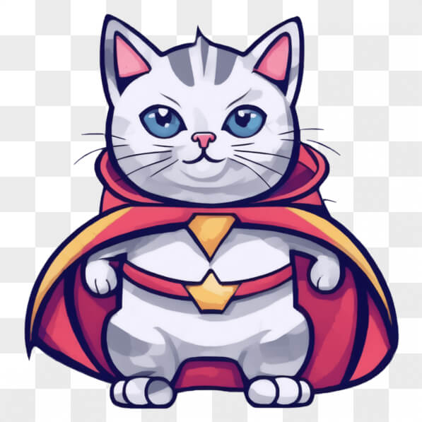 Download Superhero Cat in Red Cape Cartoons Online - Creative Fabrica