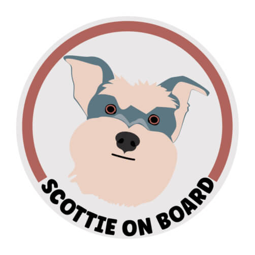Scottie on Board Circular Sticker