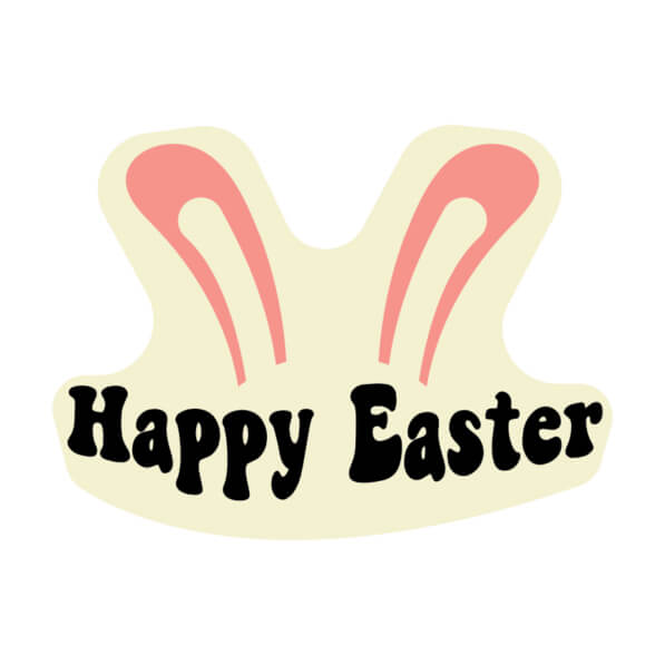 Download Happy Easter Sign with Bunny Ears Quotes Online - Creative Fabrica