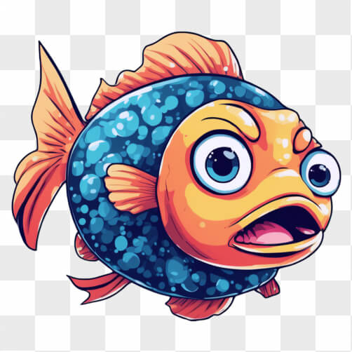 Download Colorful Cartoon Fish With Angry Expression Cartoons Online 