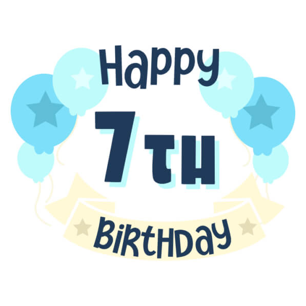 Download Colorful Happy 7th Birthday Banner and Balloons Quotes Online ...