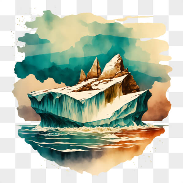 Download Vibrant Iceberg Artwork in Water PNG Online - Creative Fabrica