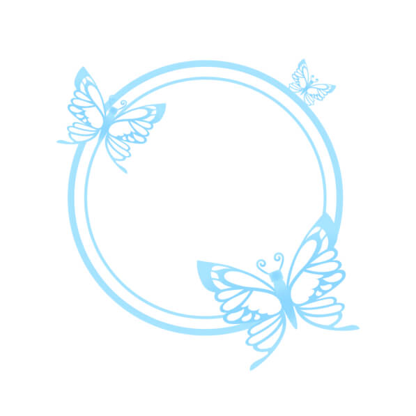 Download Circular Frame with Blue Butterflies Frames Online - Creative ...