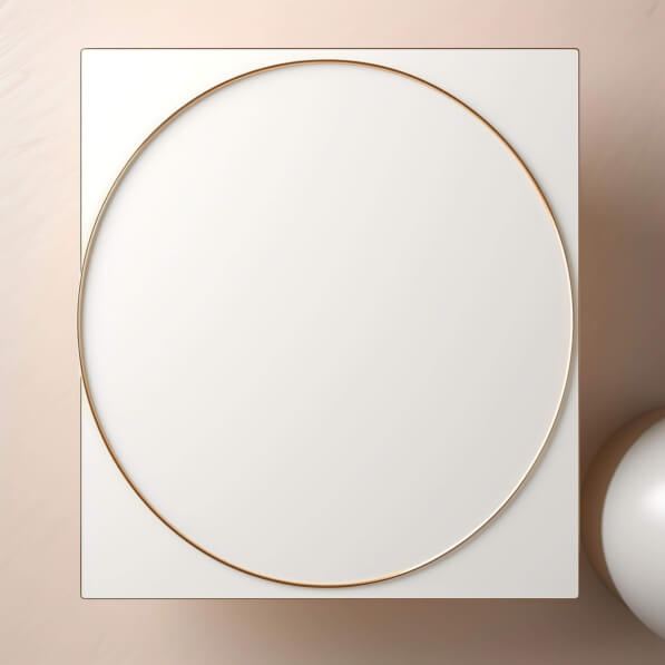 Download White Box with Gold Circle and Round Spheres Backgrounds ...