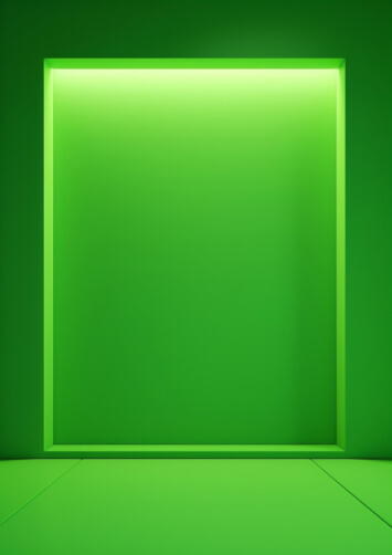 Empty Room with Bright Green Light