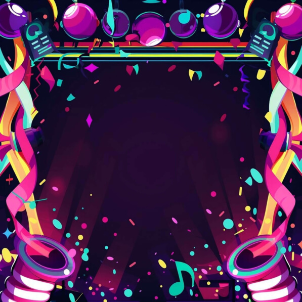 Download Colorful Background with Confetti, Music Notes, and ...