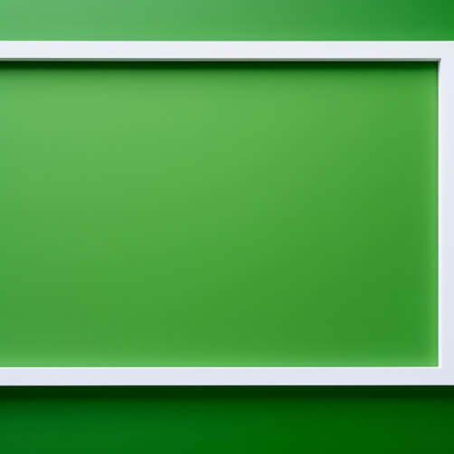 Empty White Frame on Green Wall
