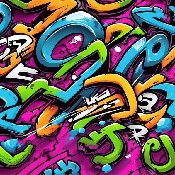 Graffiti Color Rosa Descarga Muro de Graffiti Colorido con Letras, Números y Símbolos en ...