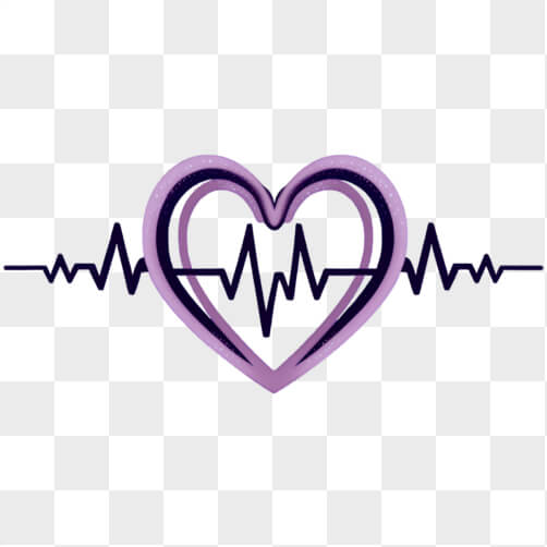 Lila Herz mit EKG-Linie Hintergründe thumbnail