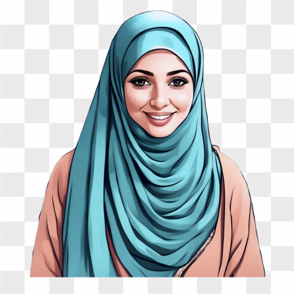 Download Young Woman in Blue Hijab Smiling - Cultural Diversity and ...