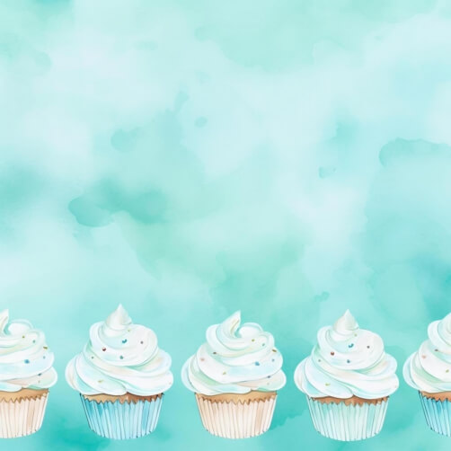Colorful Cupcakes on Aqua Blue Background Colorful Cupcakes on Aqua Blue Background thumbnail