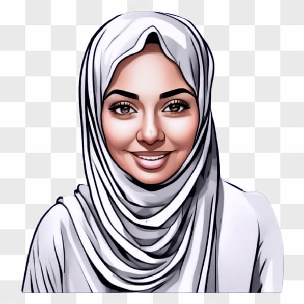 Download Woman in White Hijab Smiling - Cultural Diversity Cartoons ...