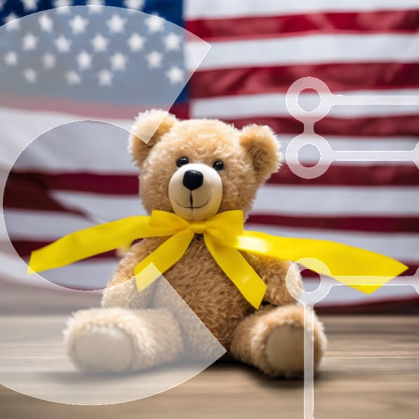 Teddy Bear and American Flag Decoration stock photo | Creative Fabrica
