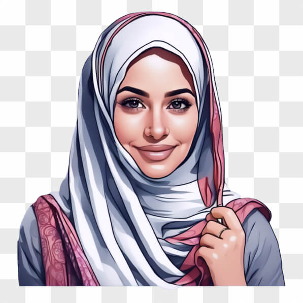 Download Young Woman in Hijab Promoting Cultural Diversity Cartoons ...