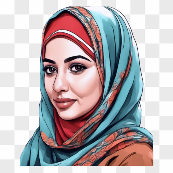 Download Woman in Blue Hijab - Cultural Diversity Cartoons Online ...