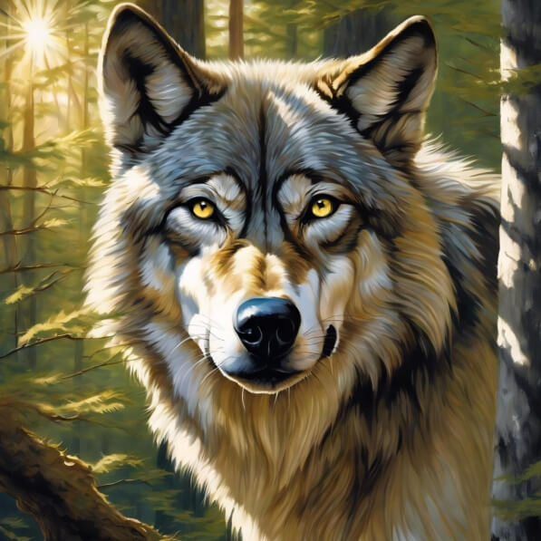 Download Gray Wolf in Woods Backgrounds Online - Creative Fabrica