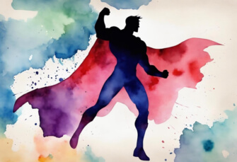 Silhueta do Superman com respingos de aquarela Planos de Fundo Silhueta do Superman com respingos de aquarela Planos de Fundo thumbnail