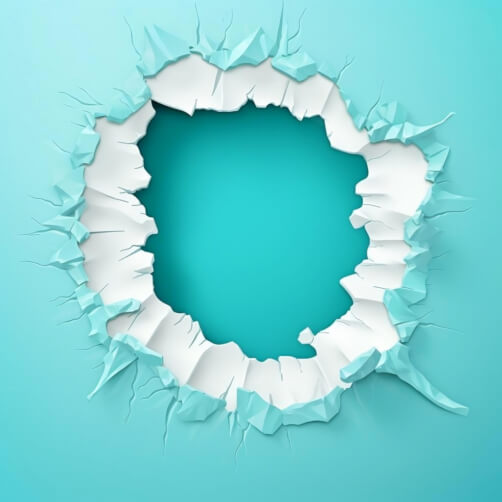 Torn Hole in Paper with Blue Background Torn Hole in Paper with Blue Background thumbnail