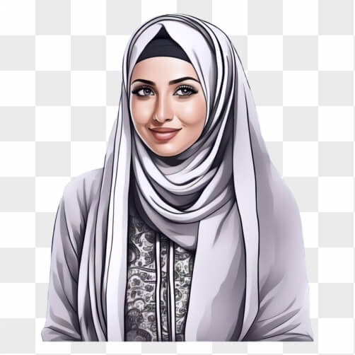 Download Woman in White Hijab Smiling - Cultural Diversity Cartoons ...