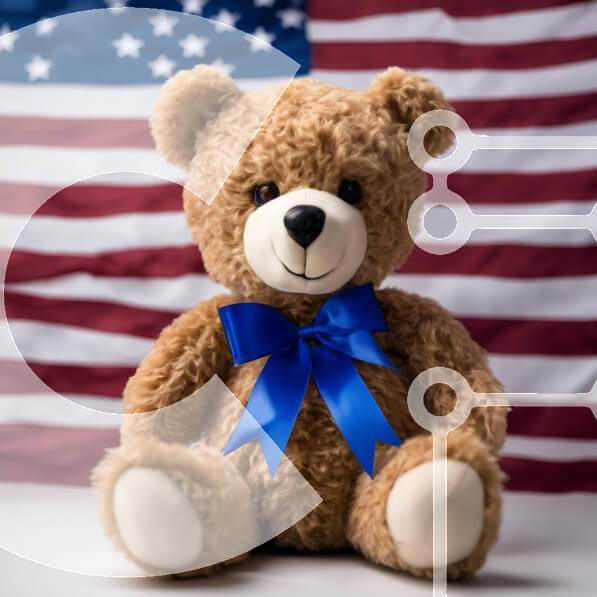 Teddy Bear with American Flag Decoration stock photo | Creative Fabrica