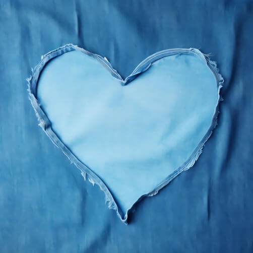 Heart-Shaped Blue Denim Piece Heart-Shaped Blue Denim Piece thumbnail