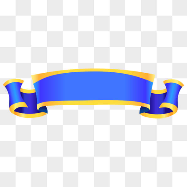 Download Blue Banner with Gold Ribbons PNGs Online - Creative Fabrica