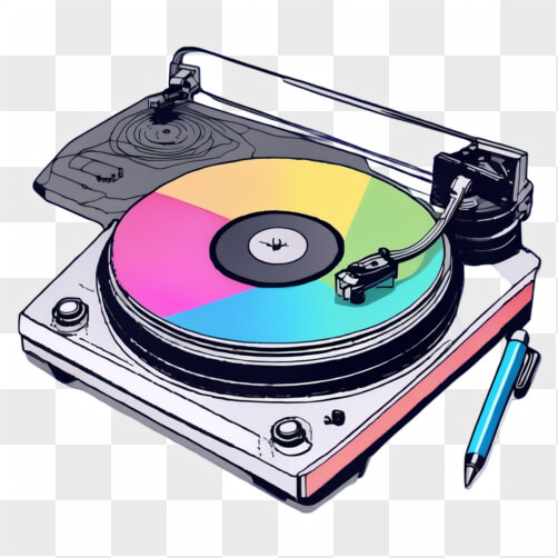 Download Colorful Vinyl Record Turntable Illustration Cartoons Online ...