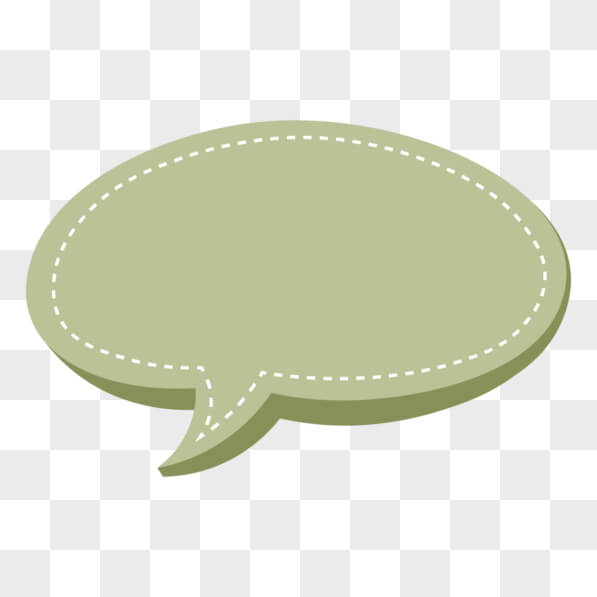 Download Green Speech Bubble with White Stitching PNGs Online ...