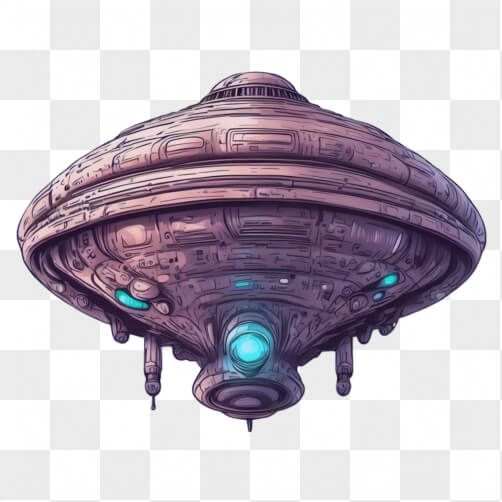 Futuristic Spaceship Hovering in the Air