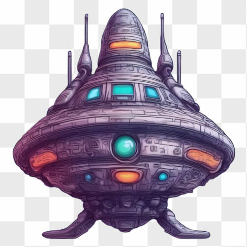 Futuristic Spaceship Hovering in the Air