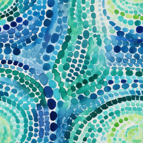 Abstract Watercolor Painting with Blue and Green Dots Patterns Abstract Watercolor Painting with Blue and Green Dots Patterns thumbnail