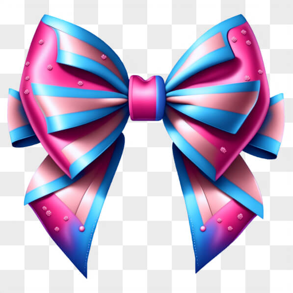 PINK AND BLUE BOW CLIP