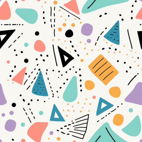 Download Colorful Geometric Pattern with Triangles, Circles, and ...