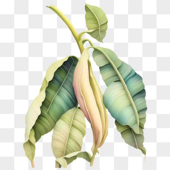 Download Banana Plant: Green Leaves, Pods, and Different Bananas PNG ...