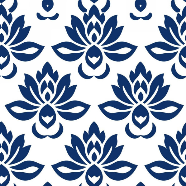 Download Blue and White Floral Pattern Patterns Online - Creative Fabrica