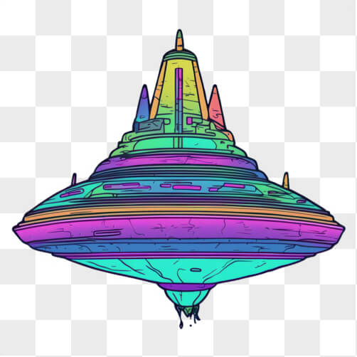 Colorful Spaceship Imagery