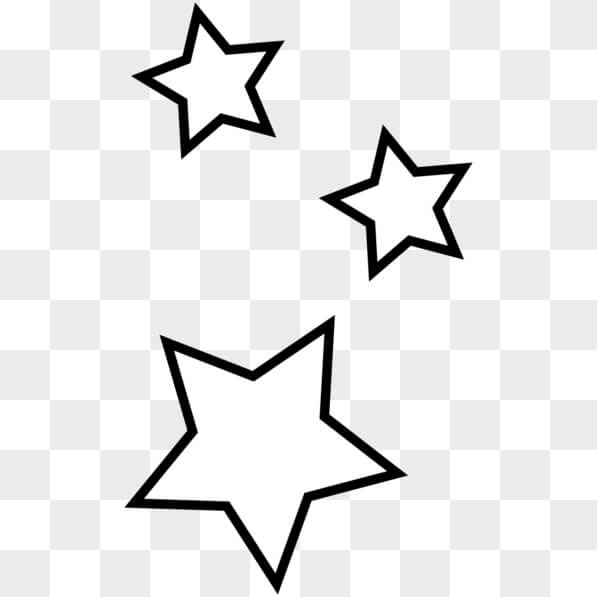 Descarga Imagen En Blanco Y Negro De Tres Estrellas PNGs En L nea 