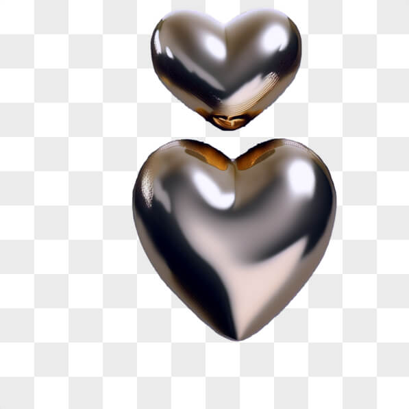 Download Silver Heart Shaped Objects Floating on Black Background PNGs ...
