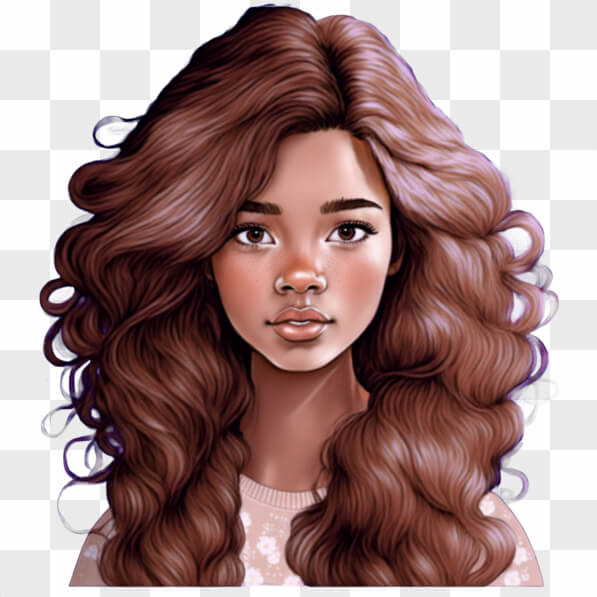 Download Artistic Portrait of a Woman with Long Brown Hair PNGs Online ...