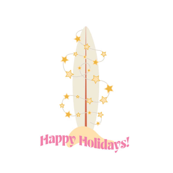 Download Holiday Surfboard with Happy Holidays Message Quotes Online ...