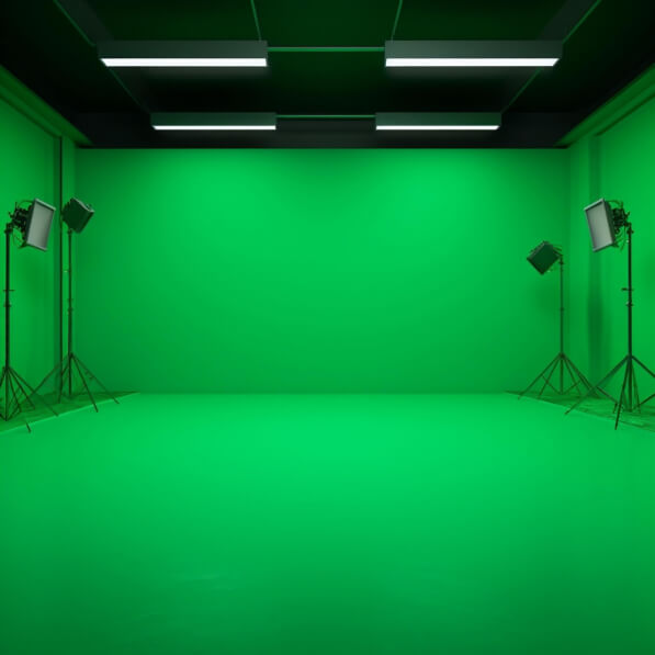 Green Screen Room for Filming or Recording Backgrounds