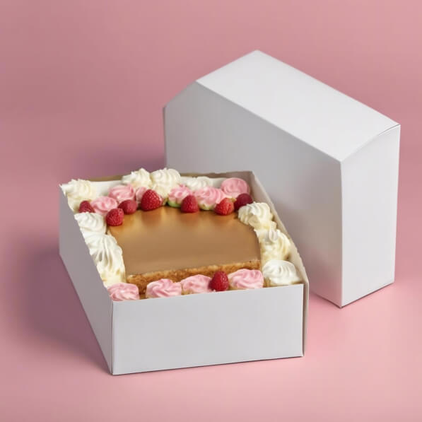 Download Cakes in White Box with Roses and Strawberries Mockups Online ...