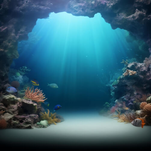 Download Underwater Cave with Coral Reefs and Fishes Backgrounds Online ...